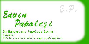 edvin papolczi business card